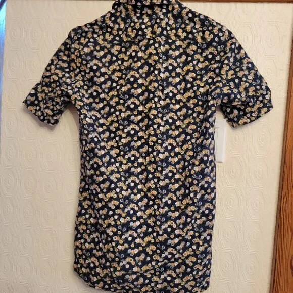 Gap Fitted Boyfriend Short Sleeve Shirt Women's M Tall Floral Print - Picture 5 of 7
